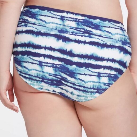 Calia Mid Rise Wide Band  Striped Bikini Swim Bottoms Plus Size - Picture 10 of 10